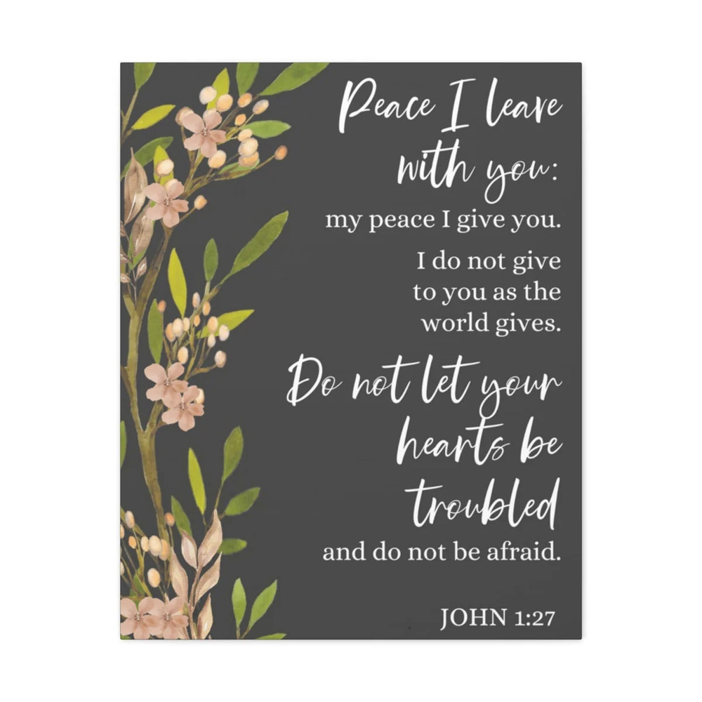 Scripture Walls John 1:27 Peace I Leave With You Bible Verse Canvas Unframed